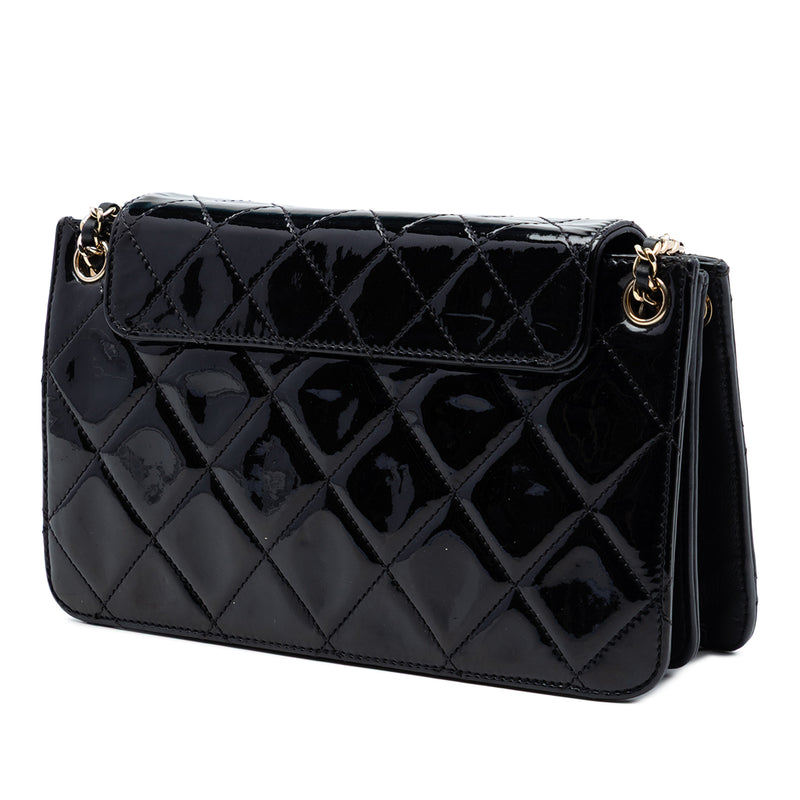 Quilted Patent Golden Class Accordion Flap - Image 2
