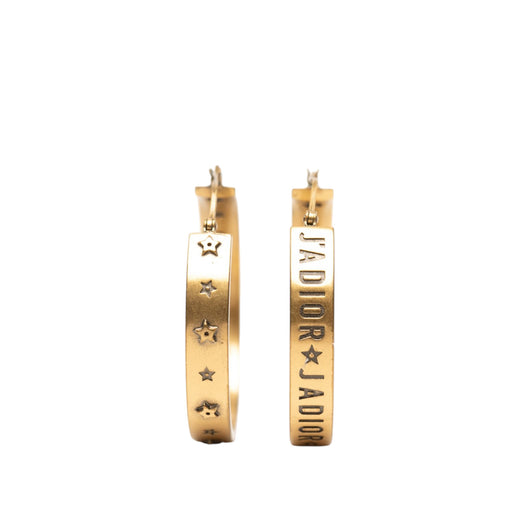 Gold Plated J Adior Star Hoop Earrings - Image 1