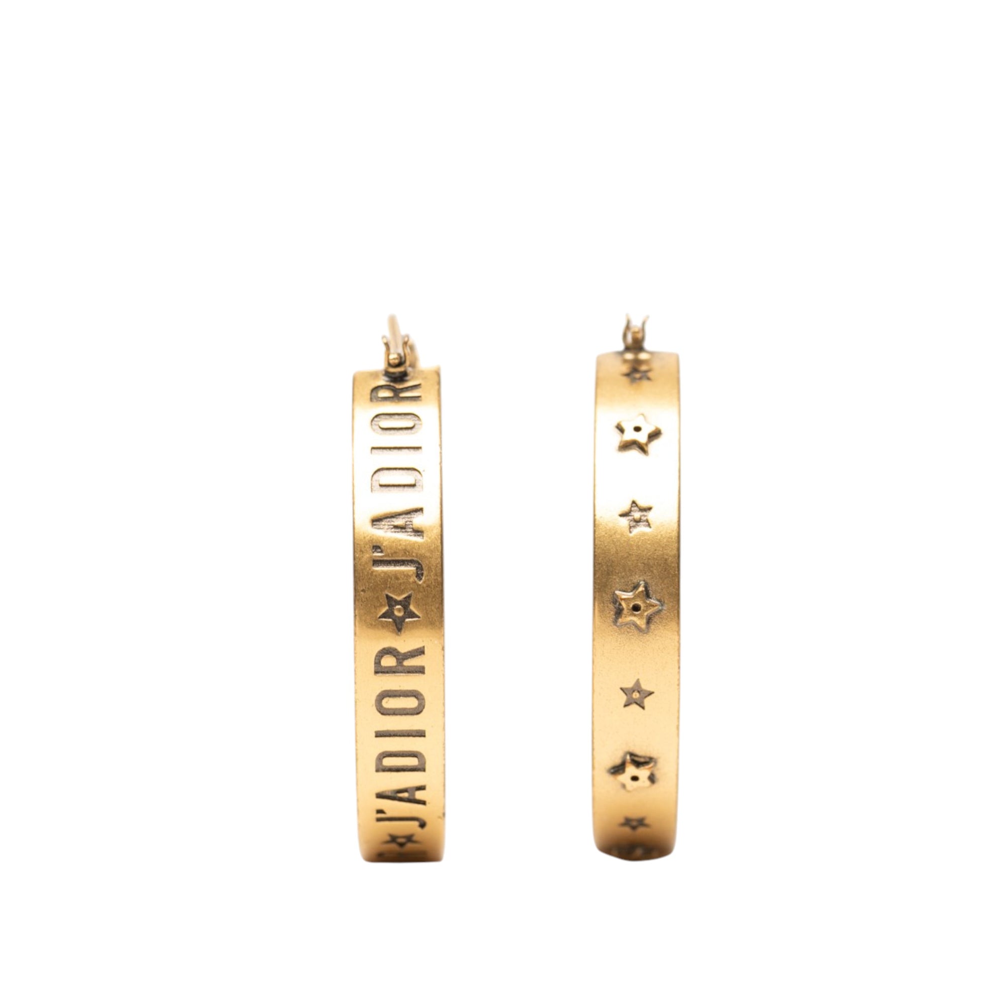 Gold Plated J Adior Star Hoop Earrings - Image 2