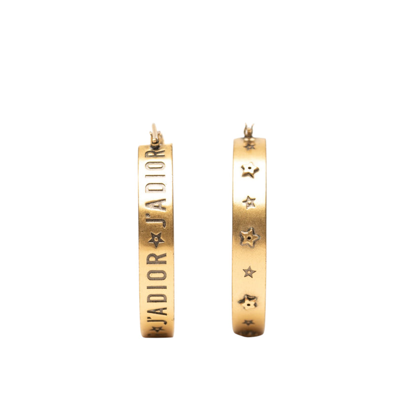 Gold Plated J Adior Star Hoop Earrings - Image 2