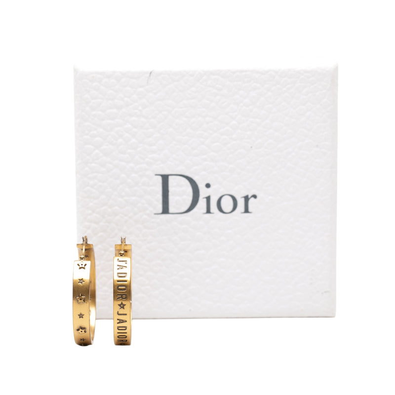 Gold Plated J Adior Star Hoop Earrings - Image 5