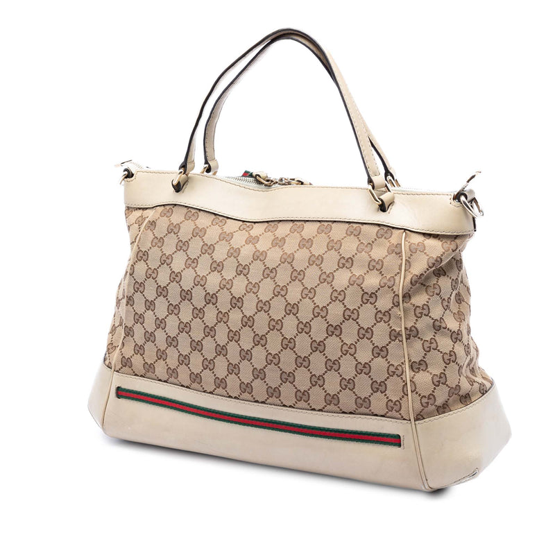GG Canvas Web Mayfair Satchel - Image 2