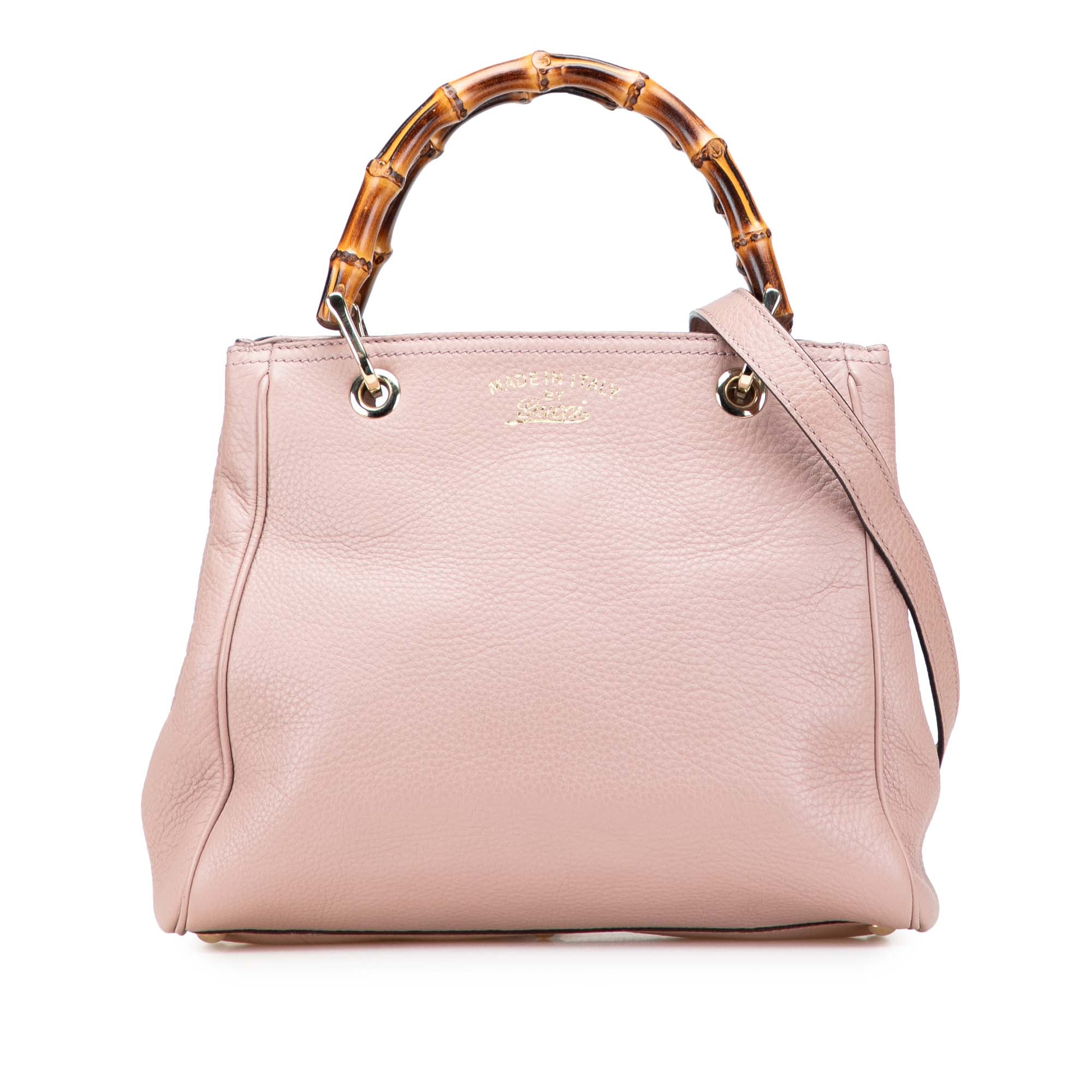 Small Calfskin Bamboo Shopper Satchel - Image 1