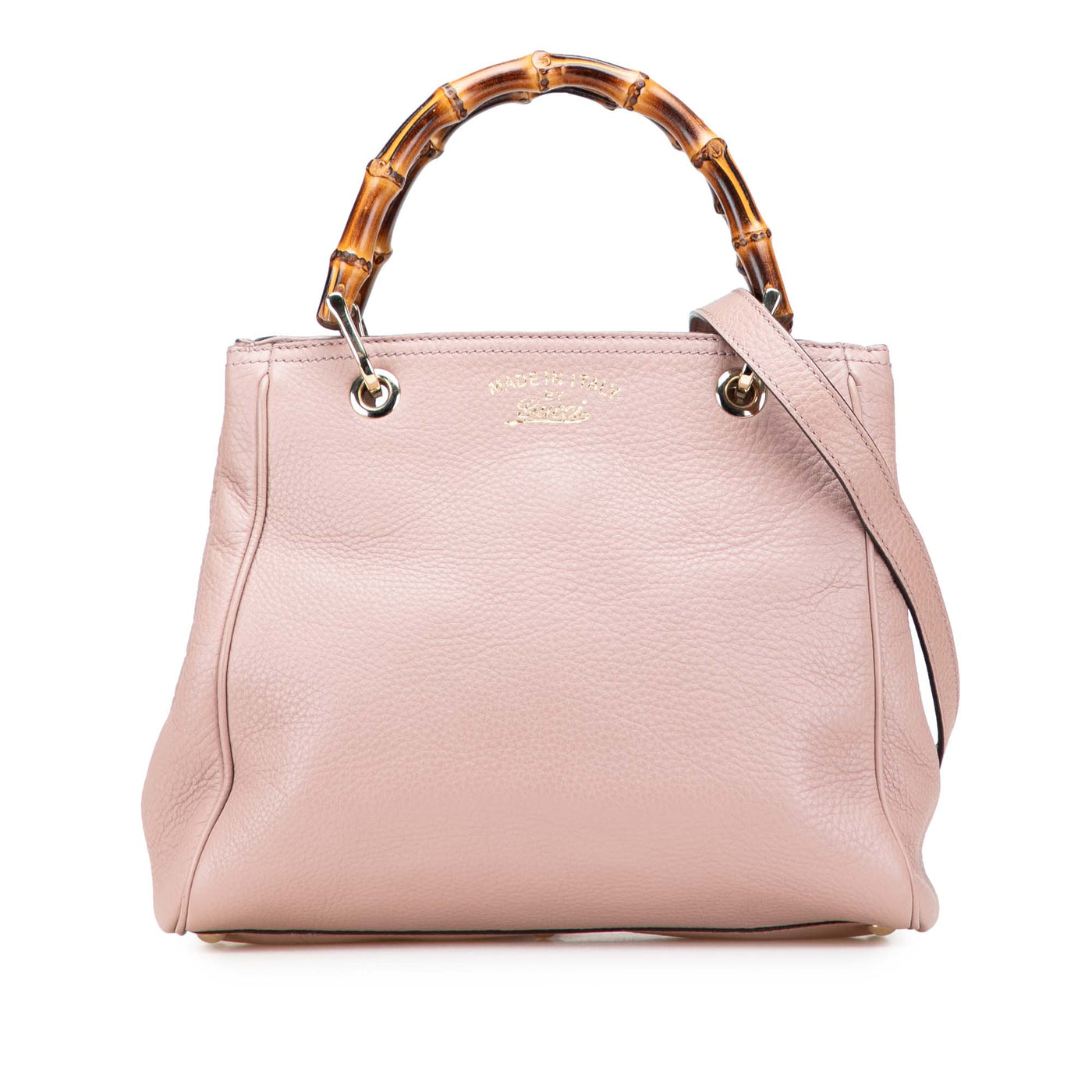 Small Calfskin Bamboo Shopper Satchel - Image 1