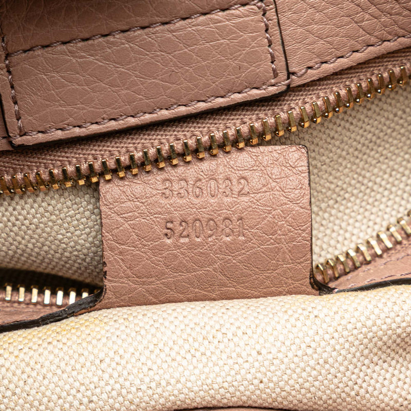 Small Calfskin Bamboo Shopper Satchel - Image 6