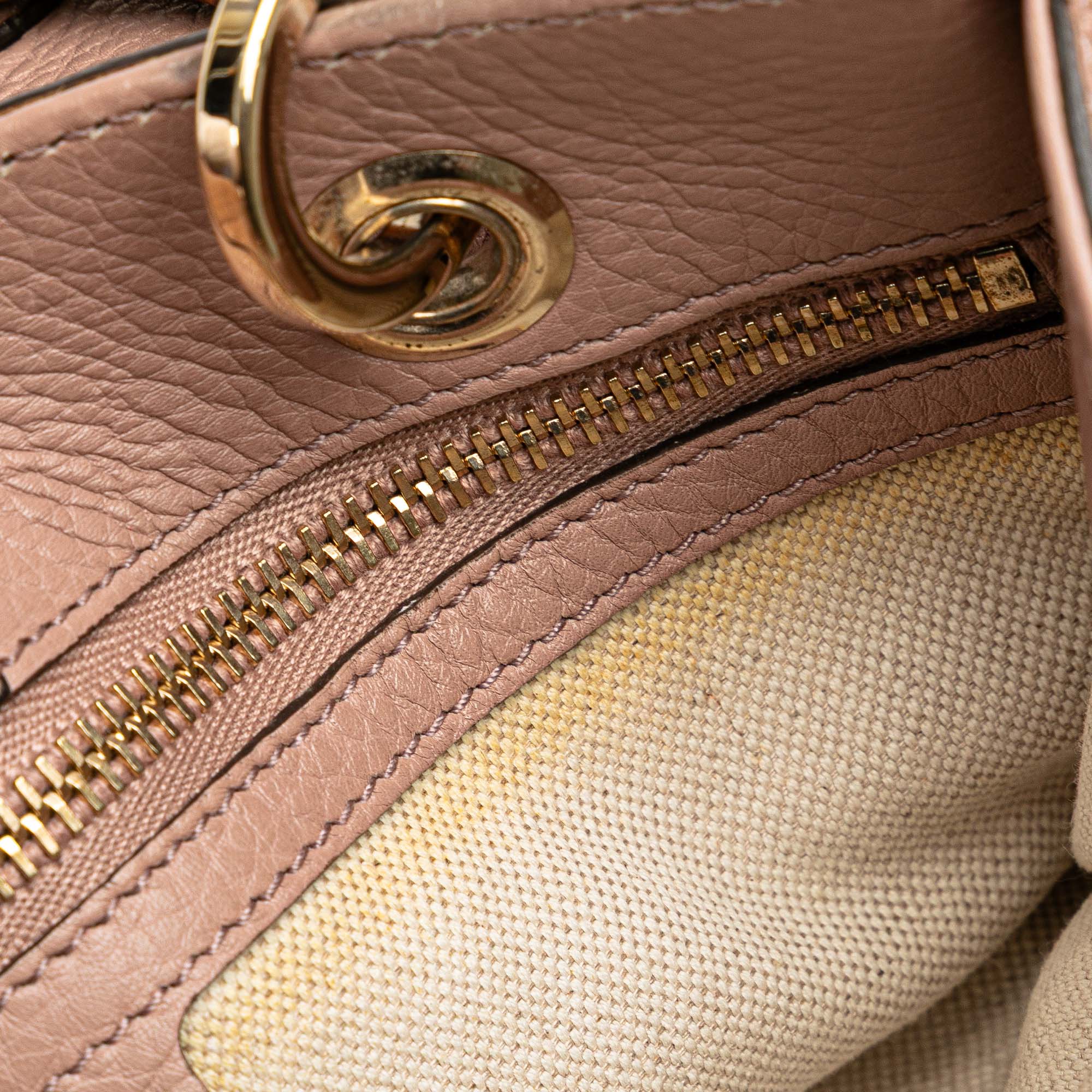 Small Calfskin Bamboo Shopper Satchel - Image 8