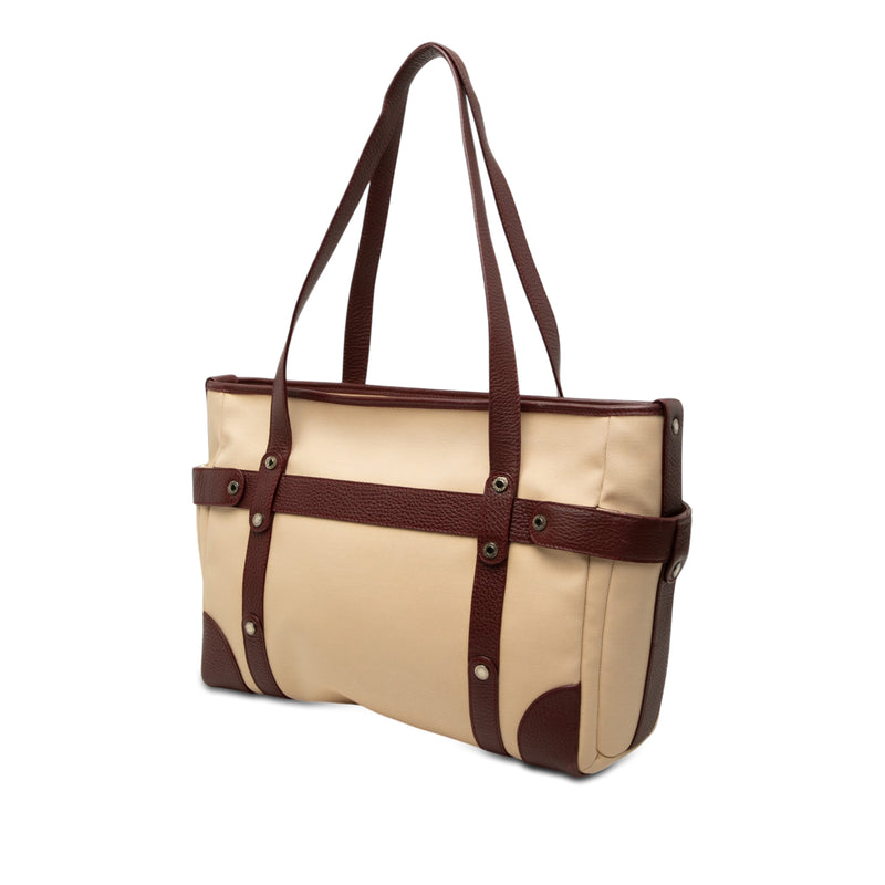 Leather Trimmed Canvas Tote - Image 2