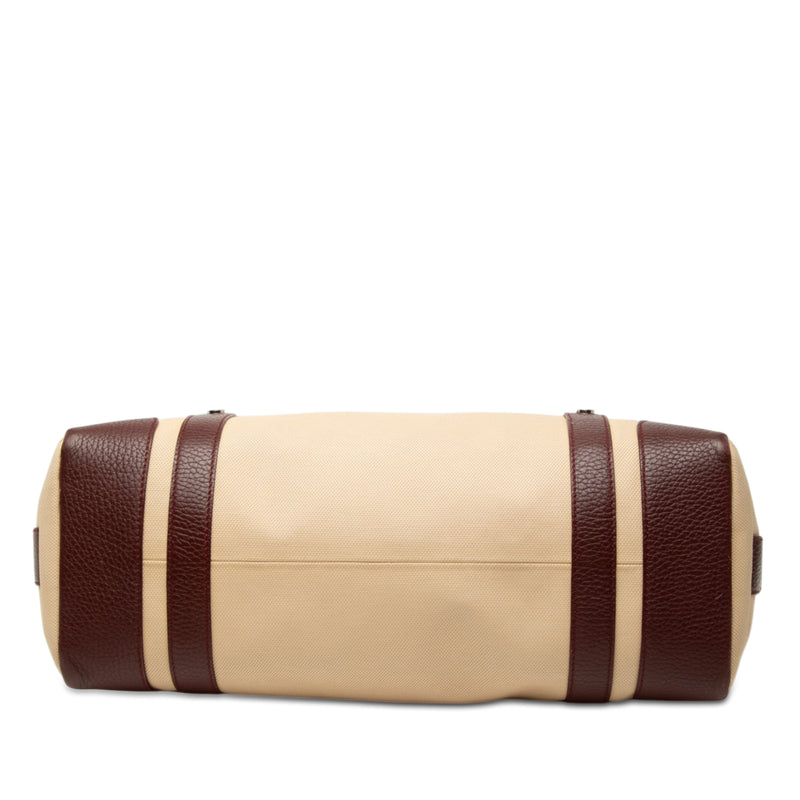 Leather Trimmed Canvas Tote - Image 3