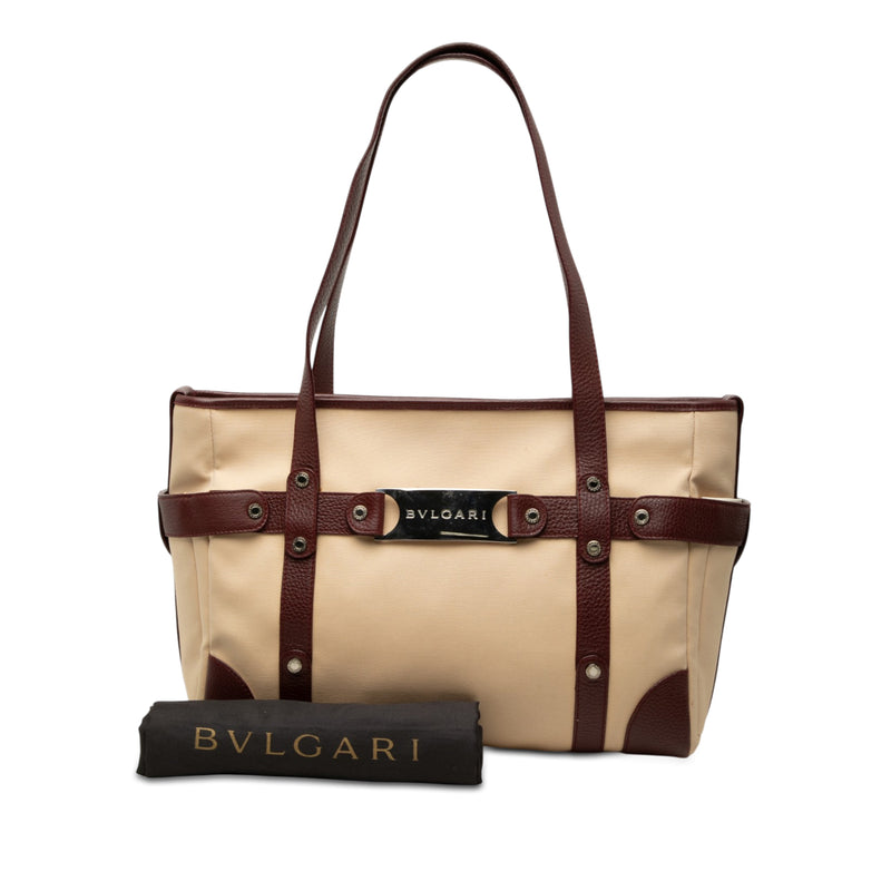 Leather Trimmed Canvas Tote - Image 8