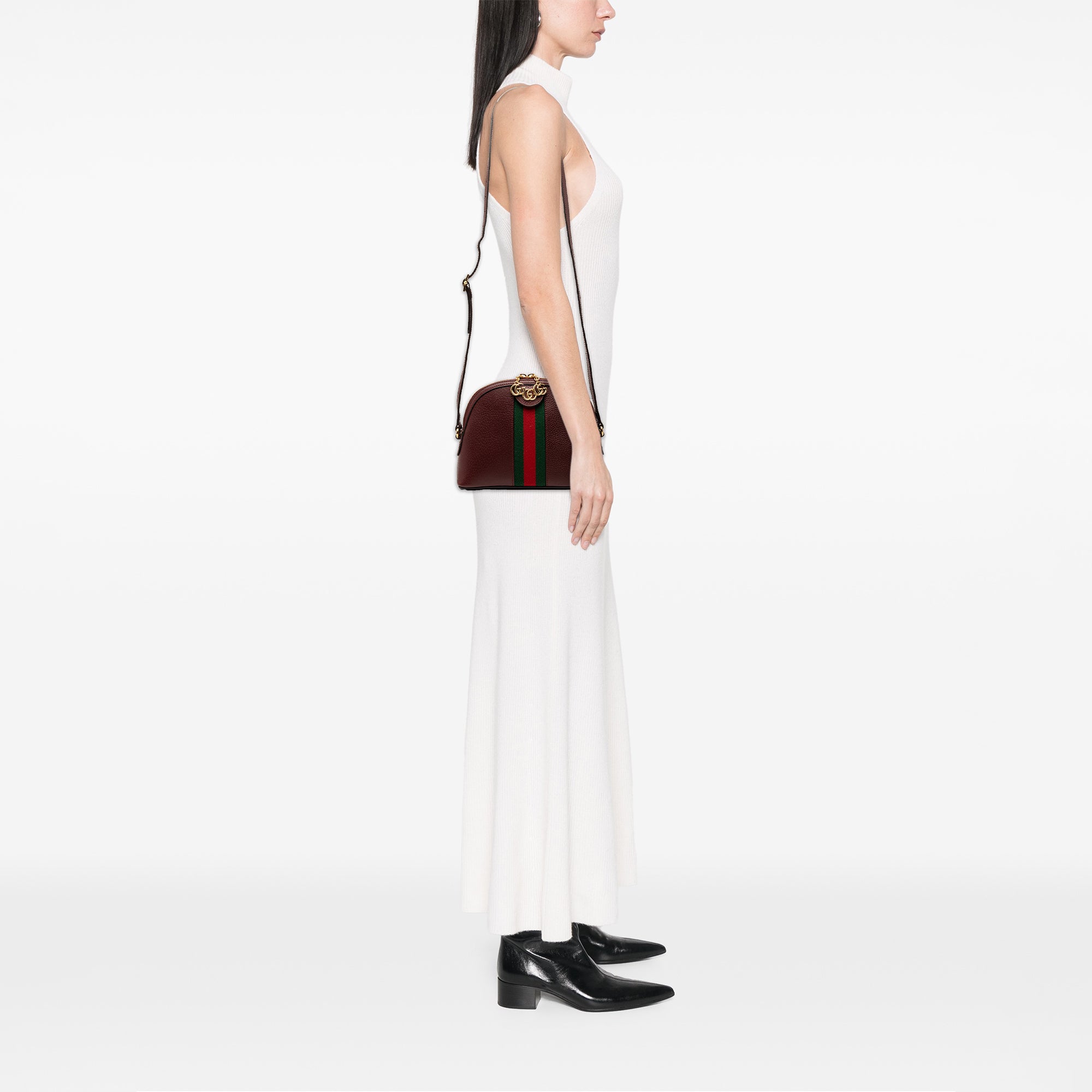 Small Calfskin Web Ophidia Dome Crossbody - Image 7