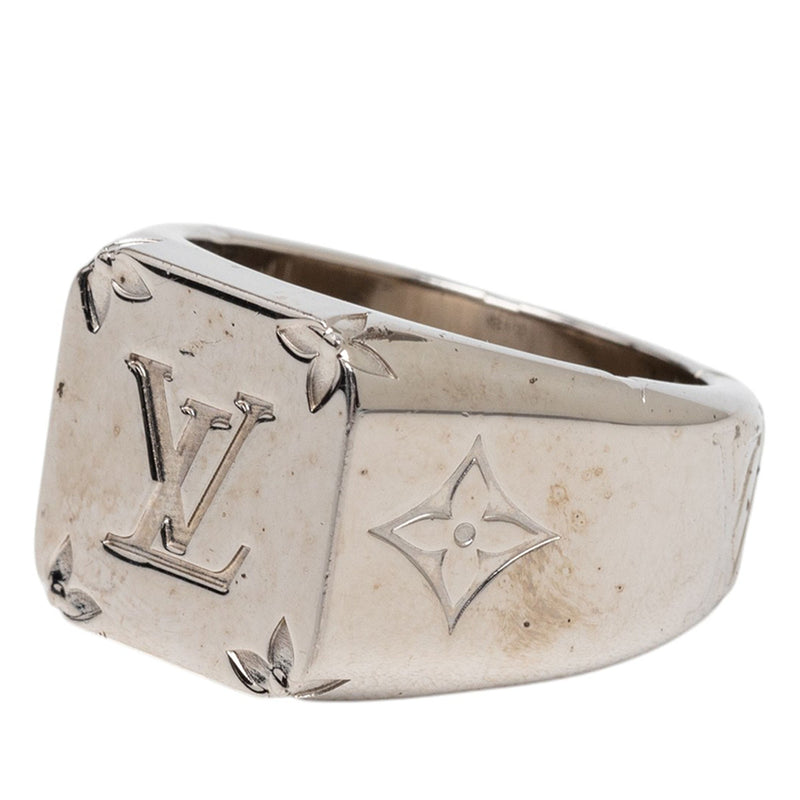 Brass Monogram Signet Ring M - Image 2