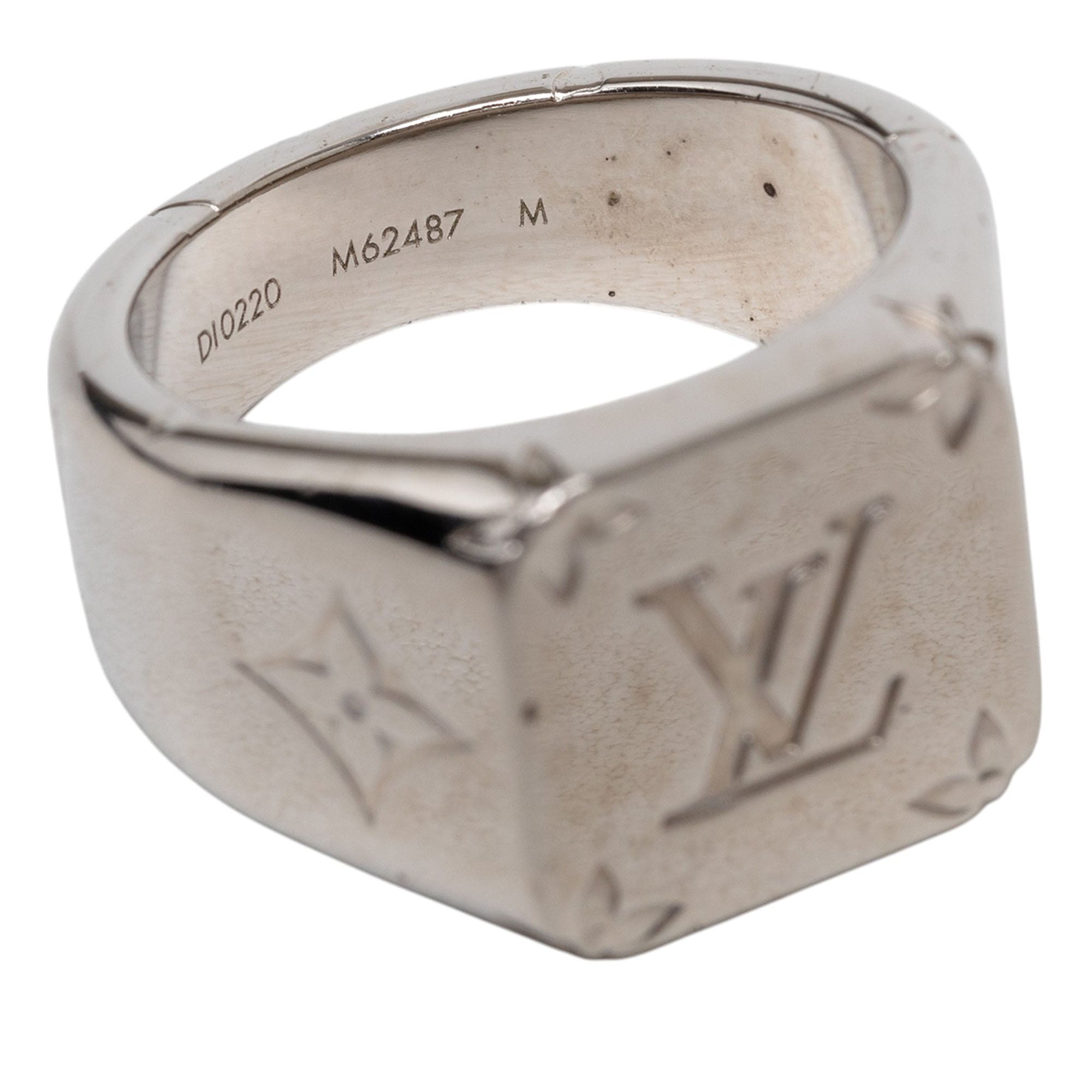 Brass Monogram Signet Ring M - Image 5