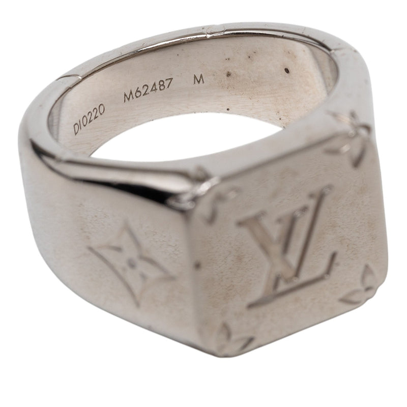 Brass Monogram Signet Ring M - Image 5
