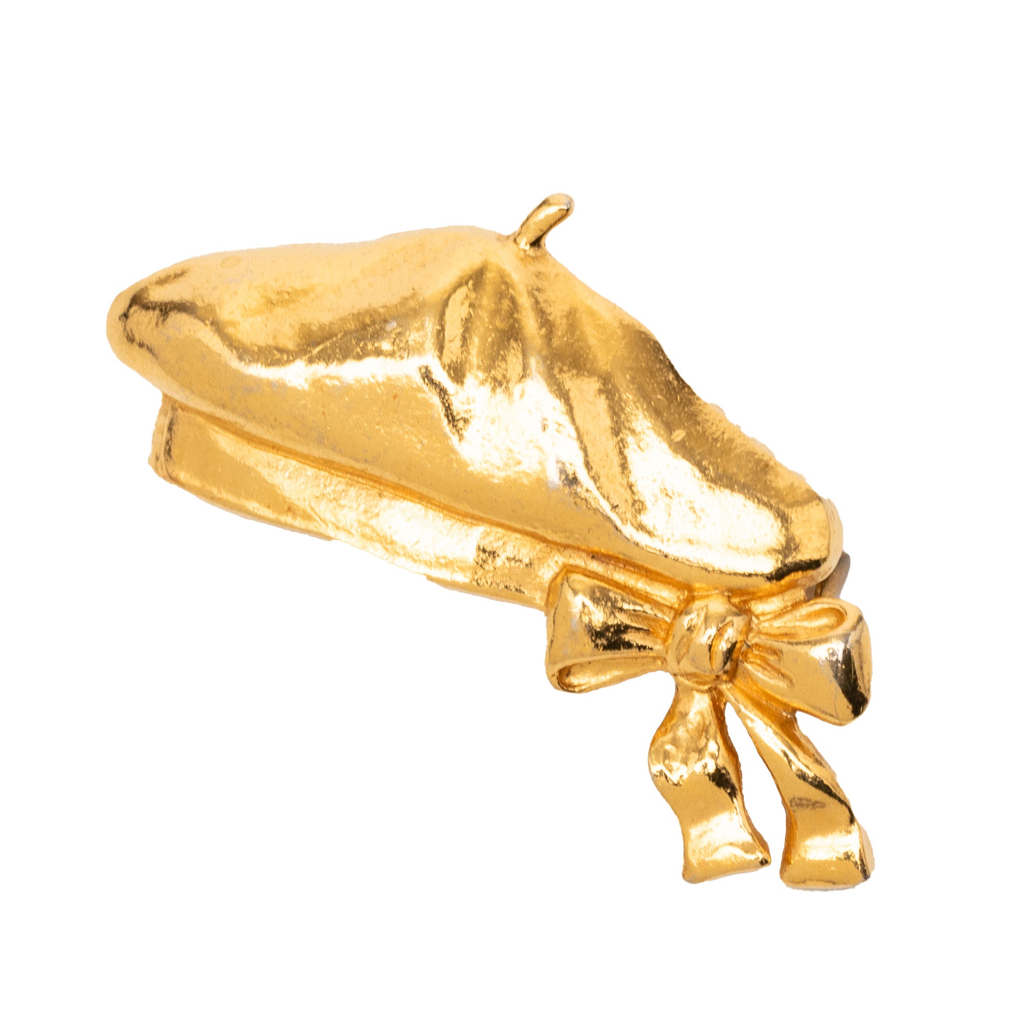 Gold Plated Beret Hat Brooch - Image 1