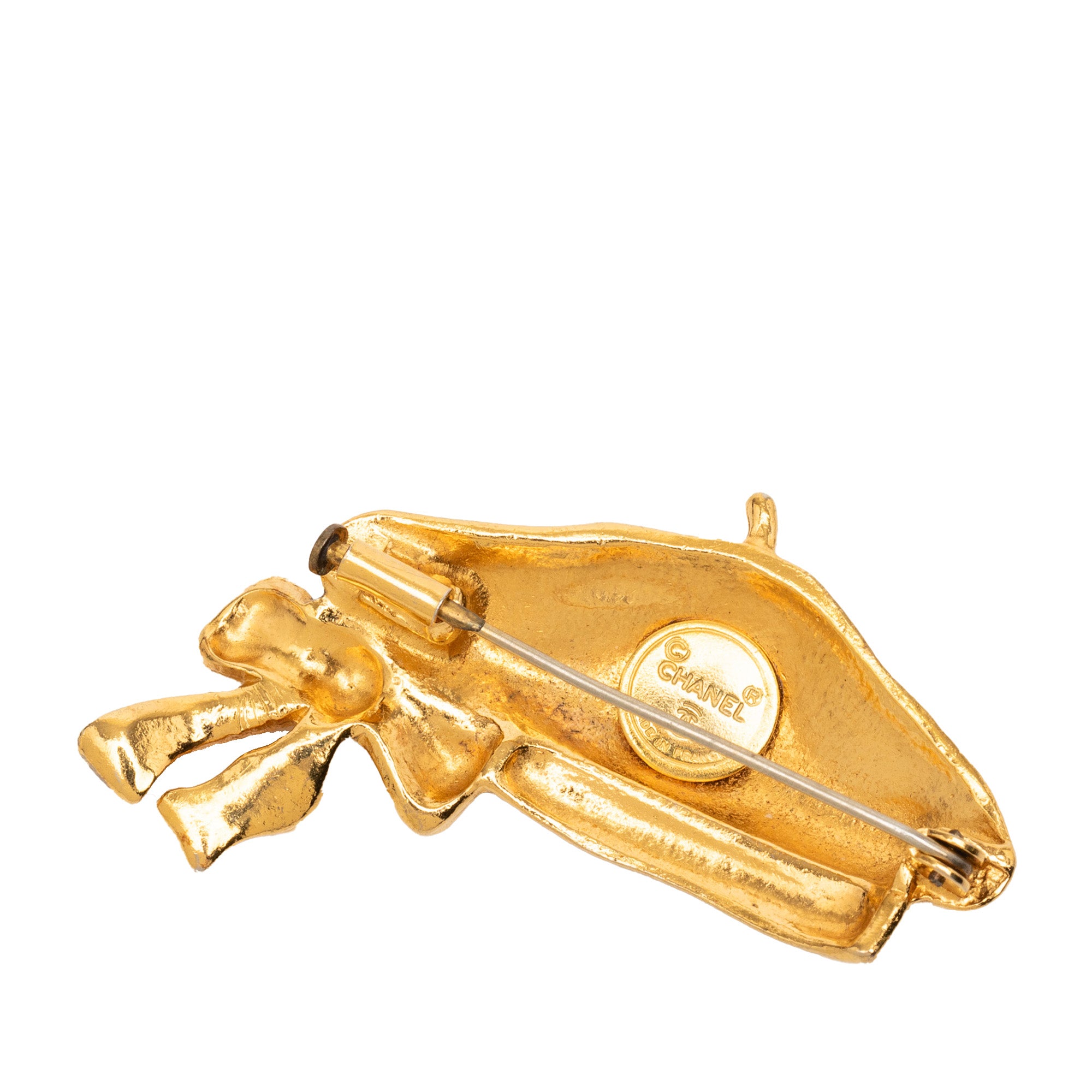 Gold Plated Beret Hat Brooch - Image 2