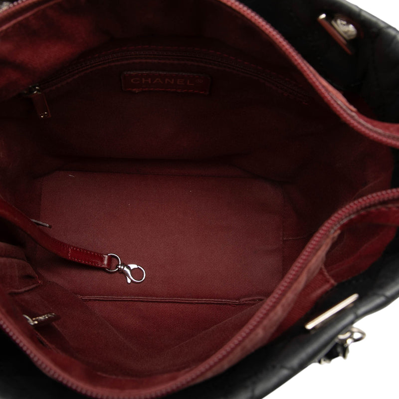 Small Quilted Aged Calfskin Cotton Club Tote - Image 4