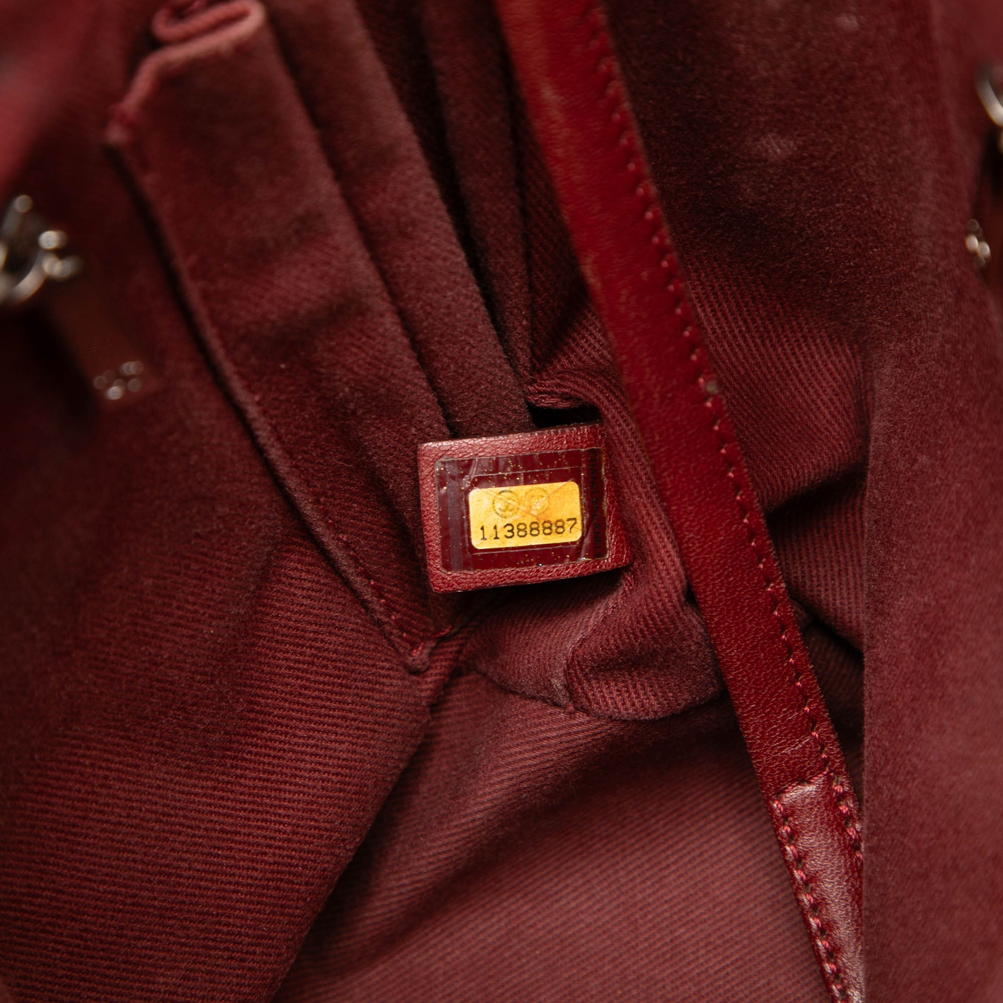 Small Quilted Aged Calfskin Cotton Club Tote - Image 6
