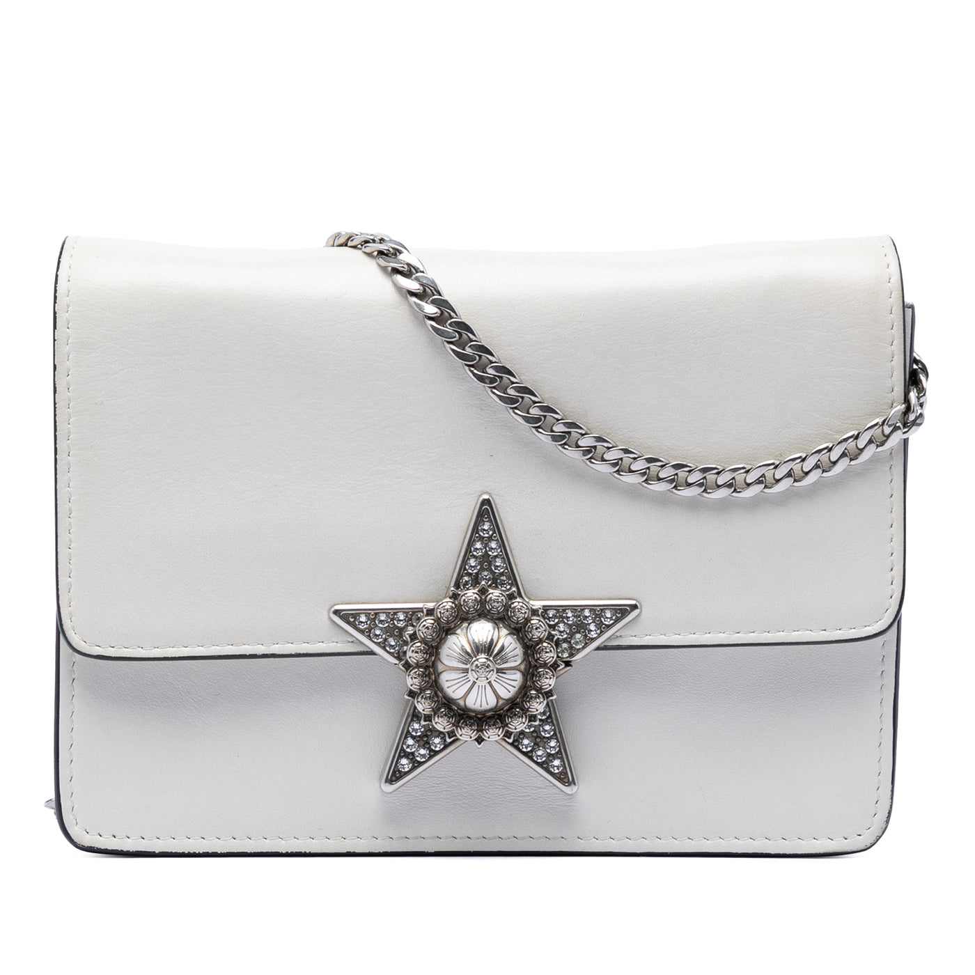 Smooth Leather Star Crystal Embellished Crossbody - Image 1