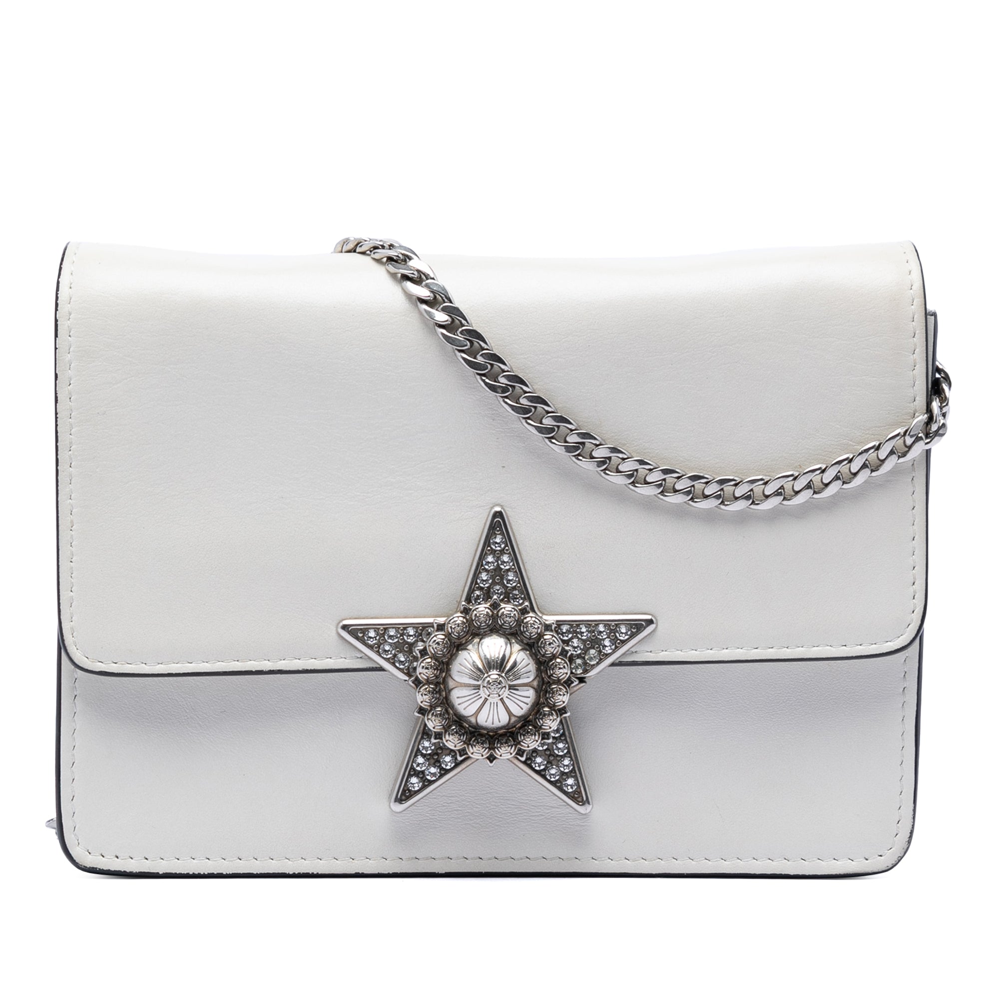 Smooth Leather Star Crystal Embellished Crossbody - Image 1