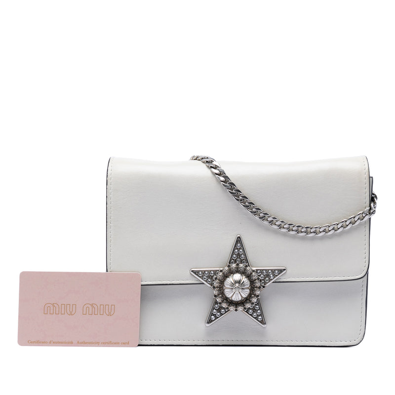 Smooth Leather Star Crystal Embellished Crossbody - Image 7