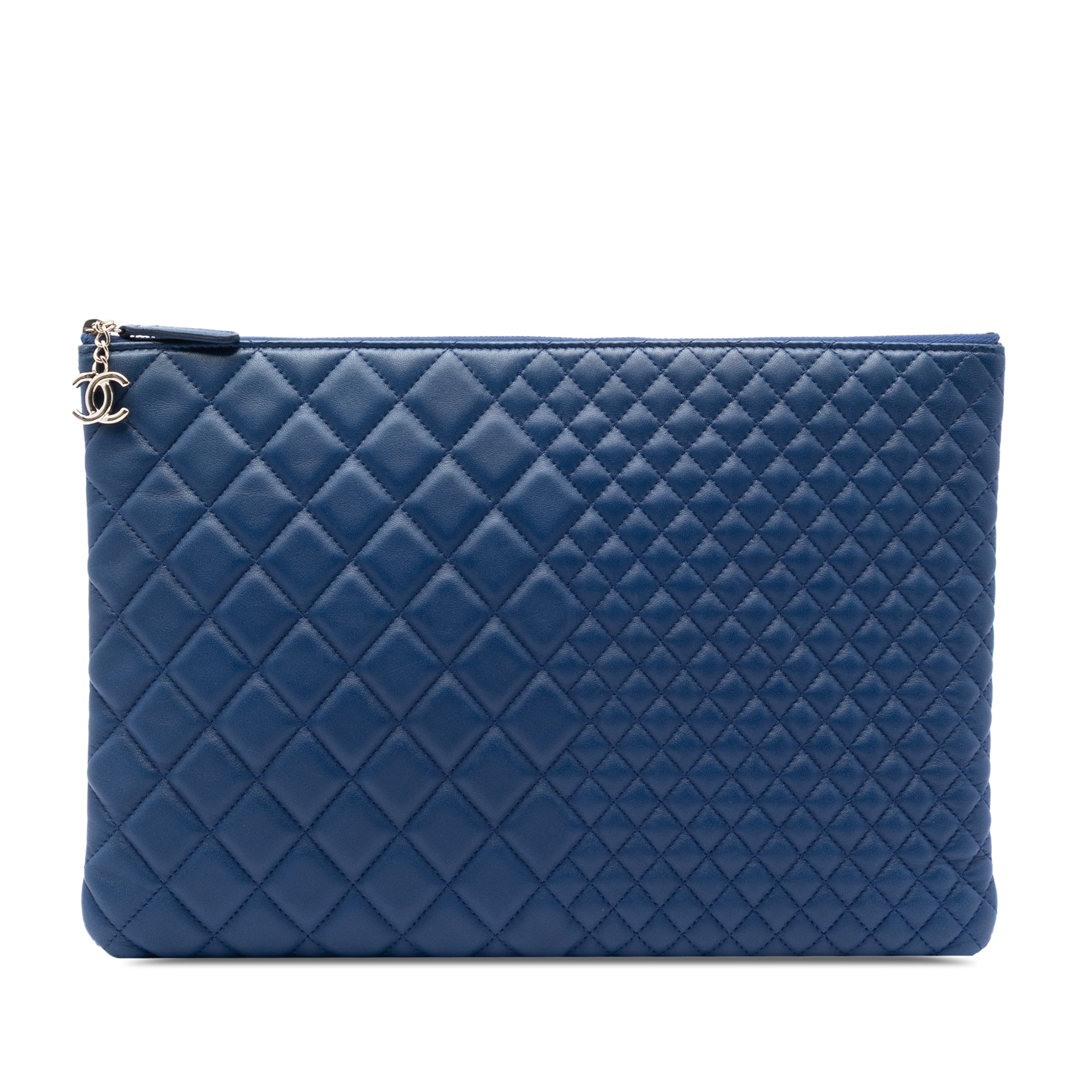 Large Bi Quilted Lambskin O Case Clutch - Image 1