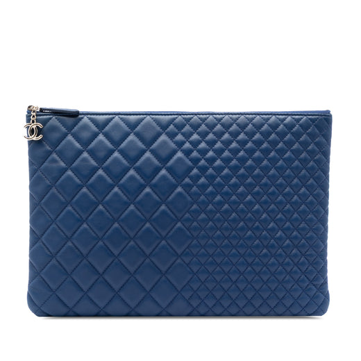Large Bi Quilted Lambskin O Case Clutch - Image 1