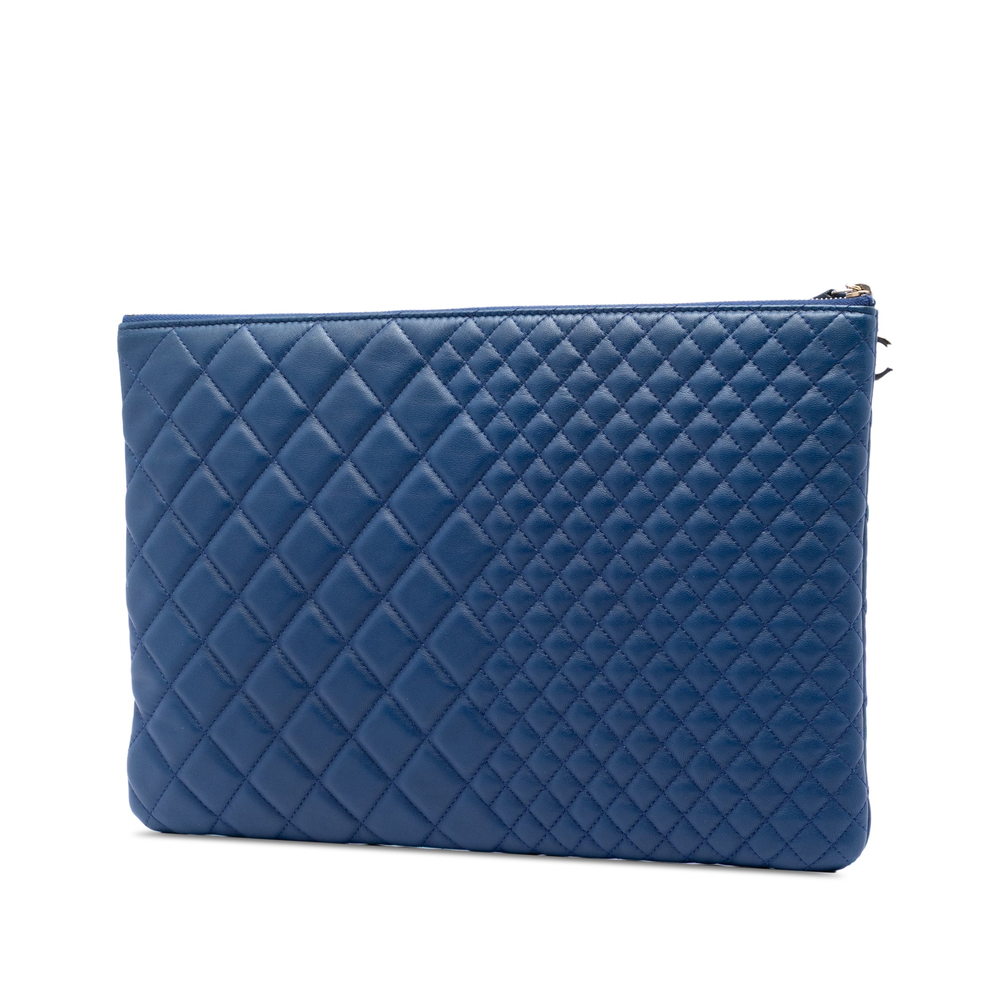 Large Bi Quilted Lambskin O Case Clutch - Image 2