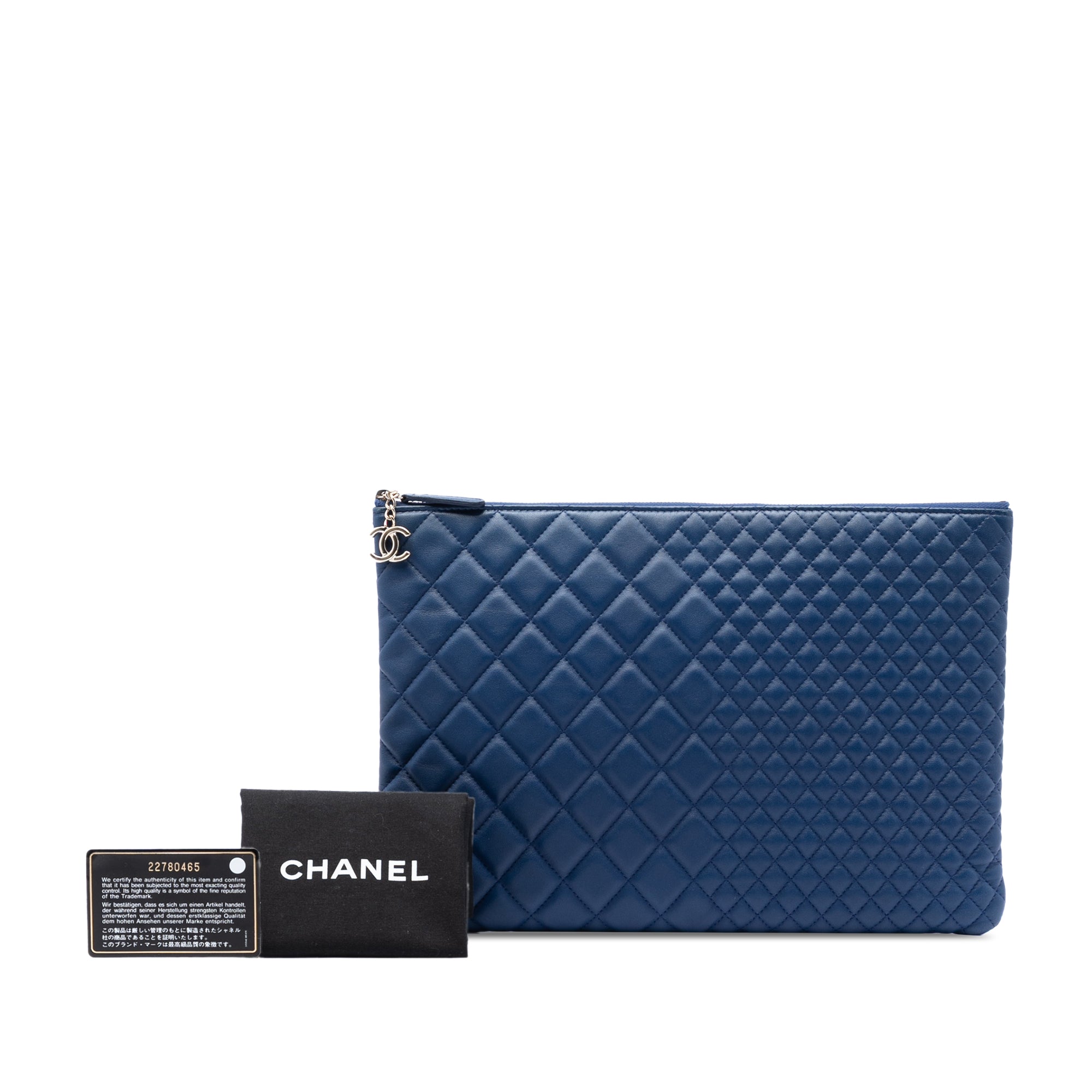Large Bi Quilted Lambskin O Case Clutch - Image 6
