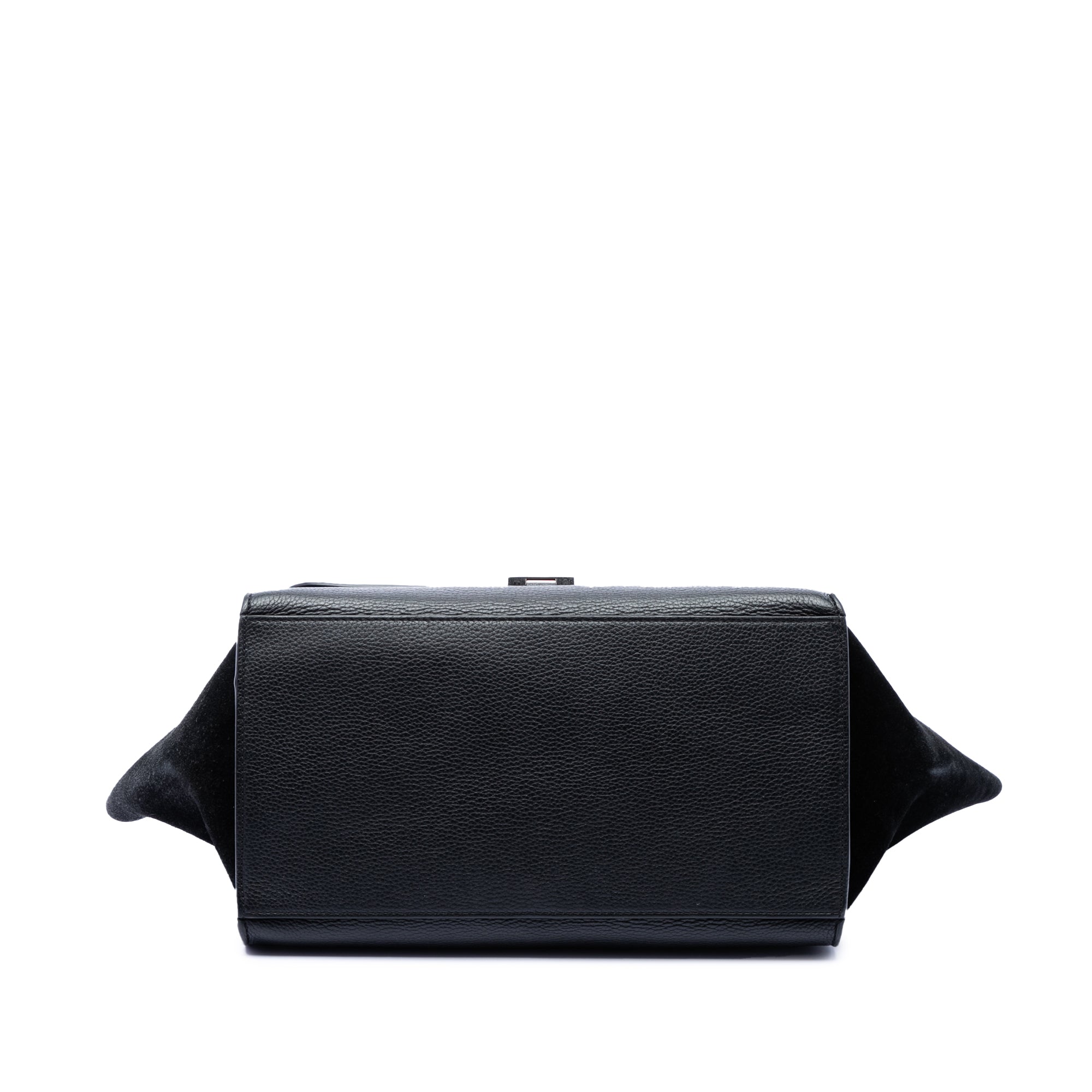 Medium Drummed Calfskin and Suede Trapeze Satchel - Image 3