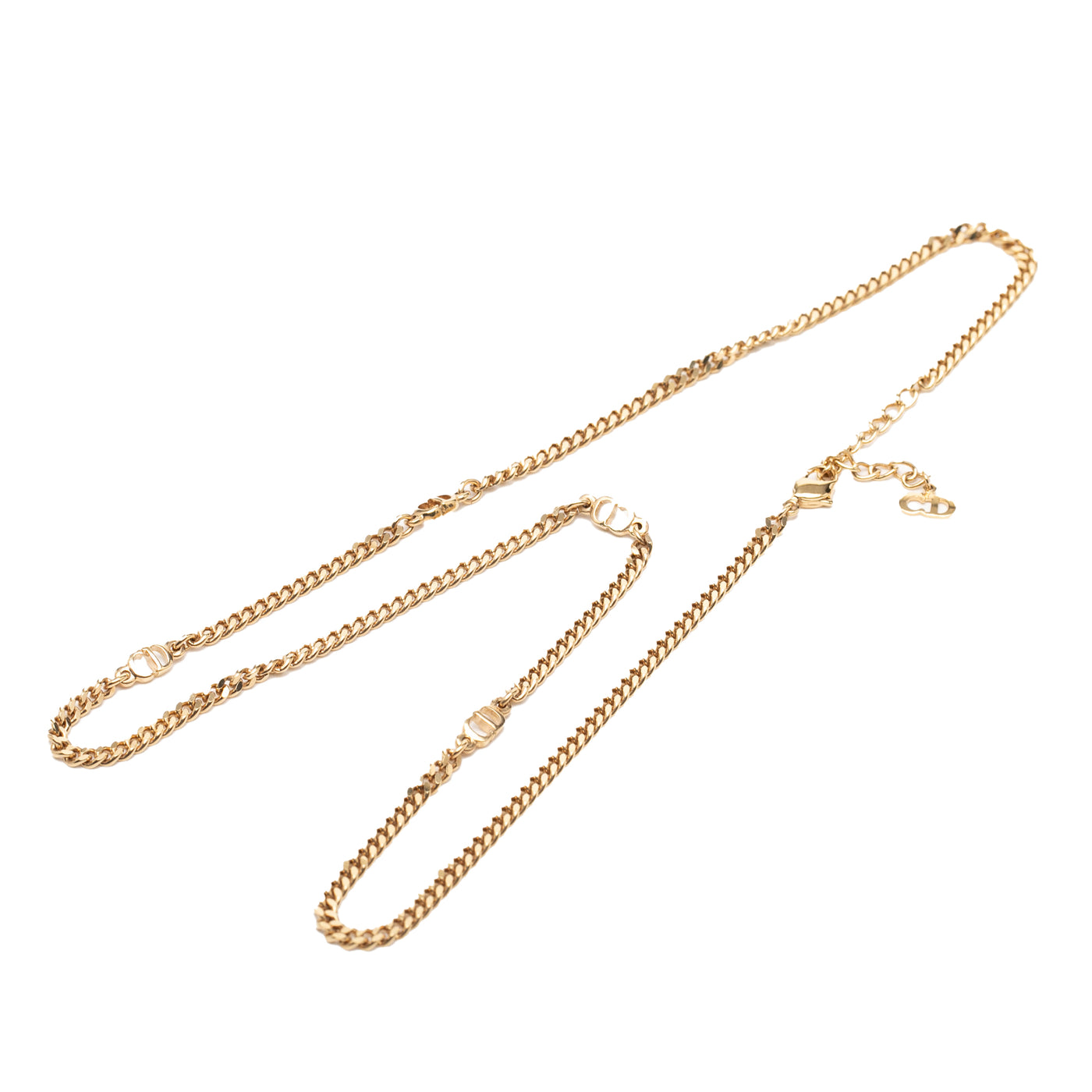 Gold Plated CD Logo Chain Necklace - Image 1