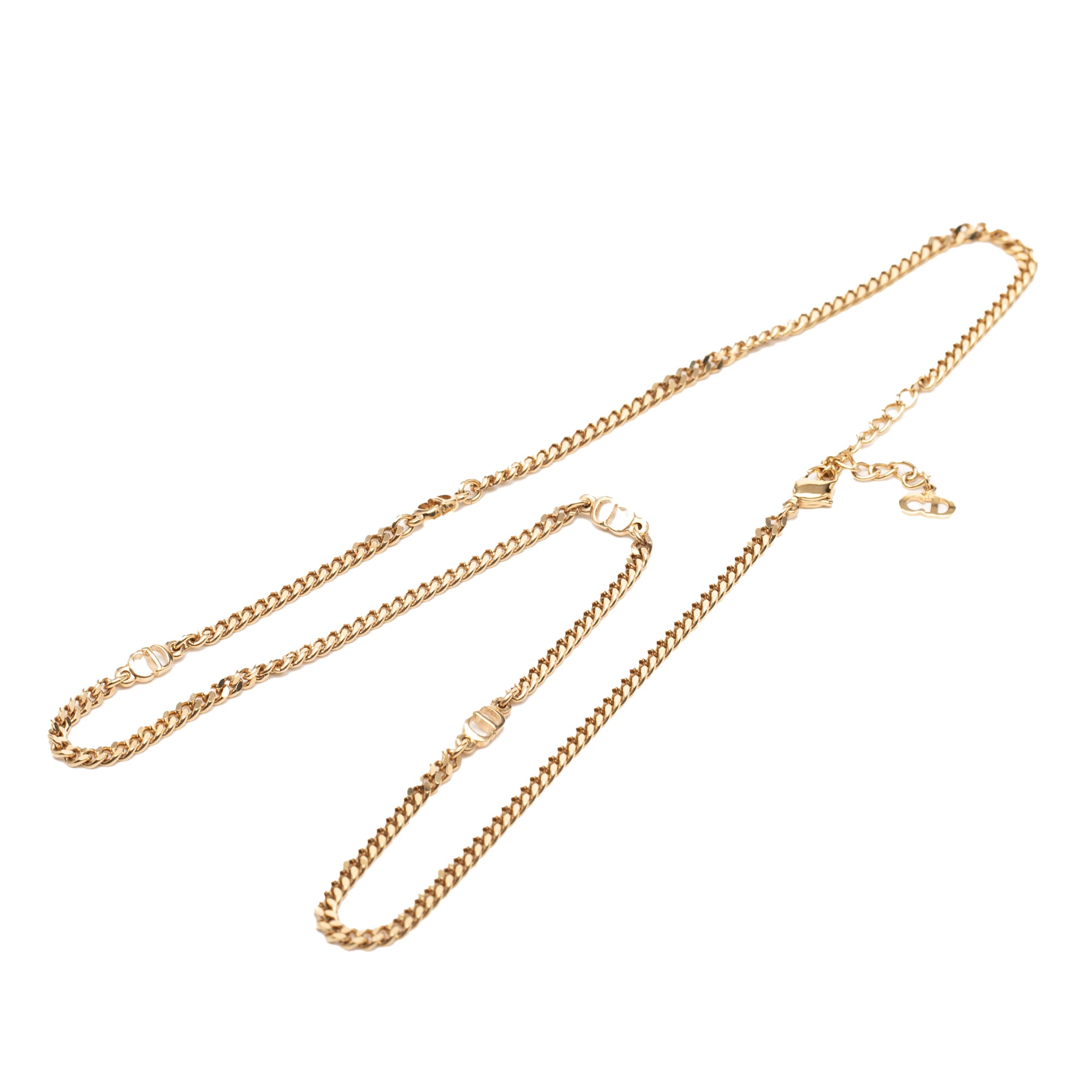 Gold Plated CD Logo Chain Necklace - Image 1