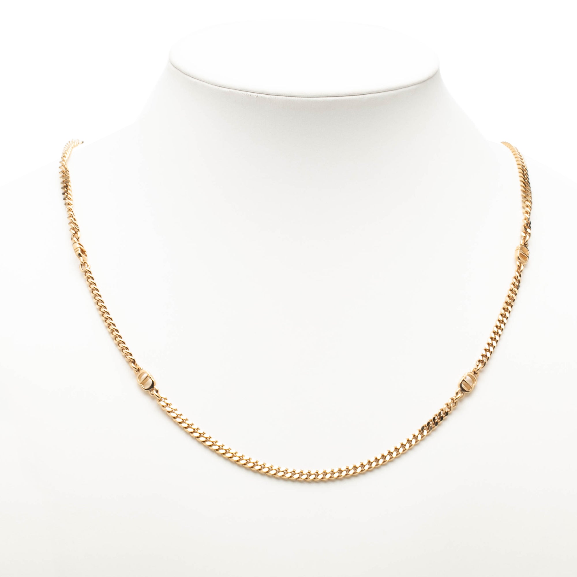 Gold Plated CD Logo Chain Necklace - Image 5