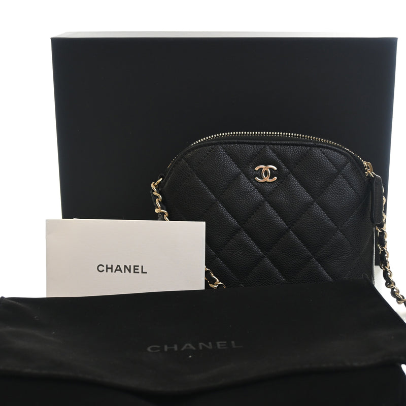 Mini CC Quilted Caviar Dome Clutch with Chain - Image 14