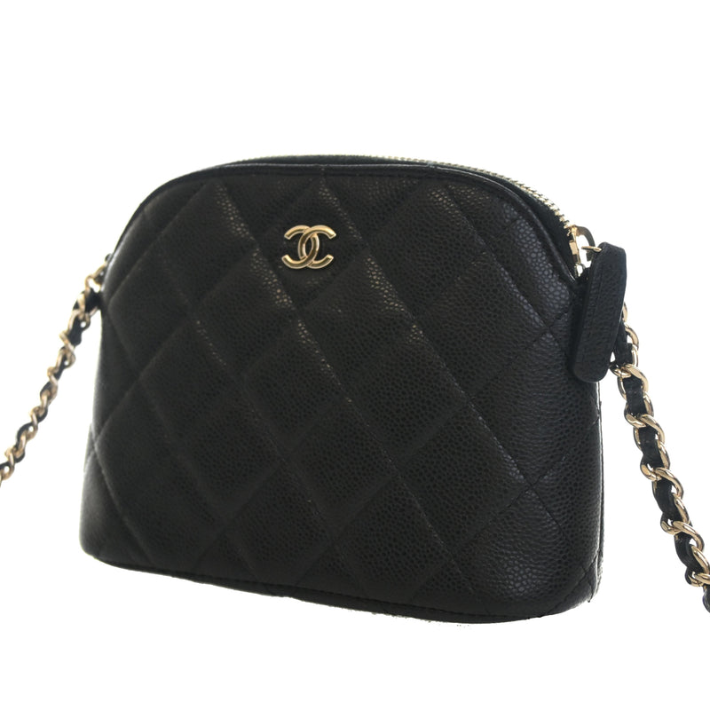 Mini CC Quilted Caviar Dome Clutch with Chain - Image 2