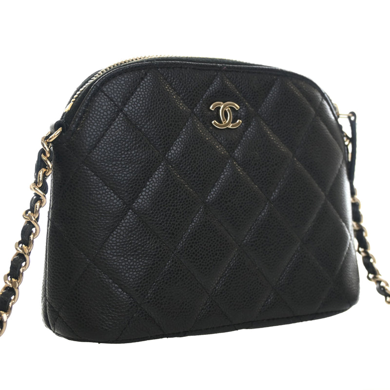 Mini CC Quilted Caviar Dome Clutch with Chain - Image 3