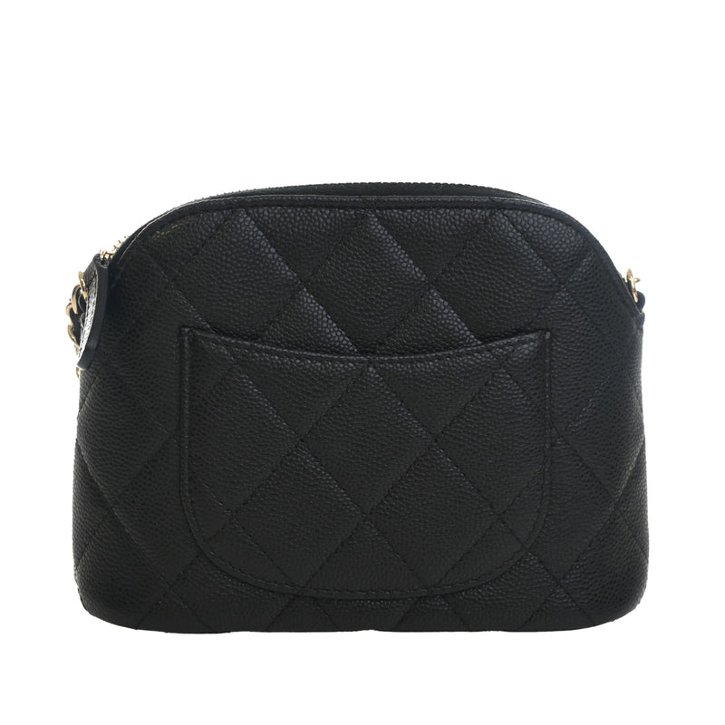 Mini CC Quilted Caviar Dome Clutch with Chain - Image 4
