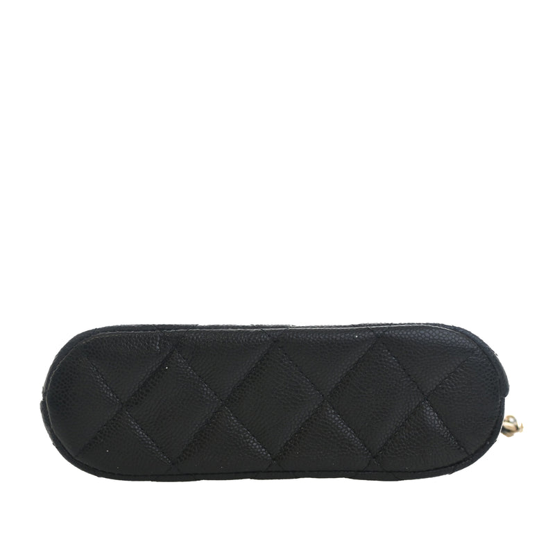 Mini CC Quilted Caviar Dome Clutch with Chain - Image 5