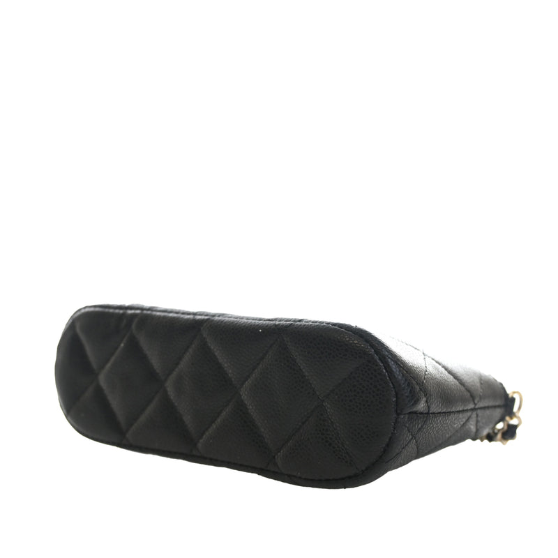 Mini CC Quilted Caviar Dome Clutch with Chain - Image 6