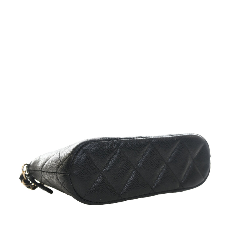 Mini CC Quilted Caviar Dome Clutch with Chain - Image 7