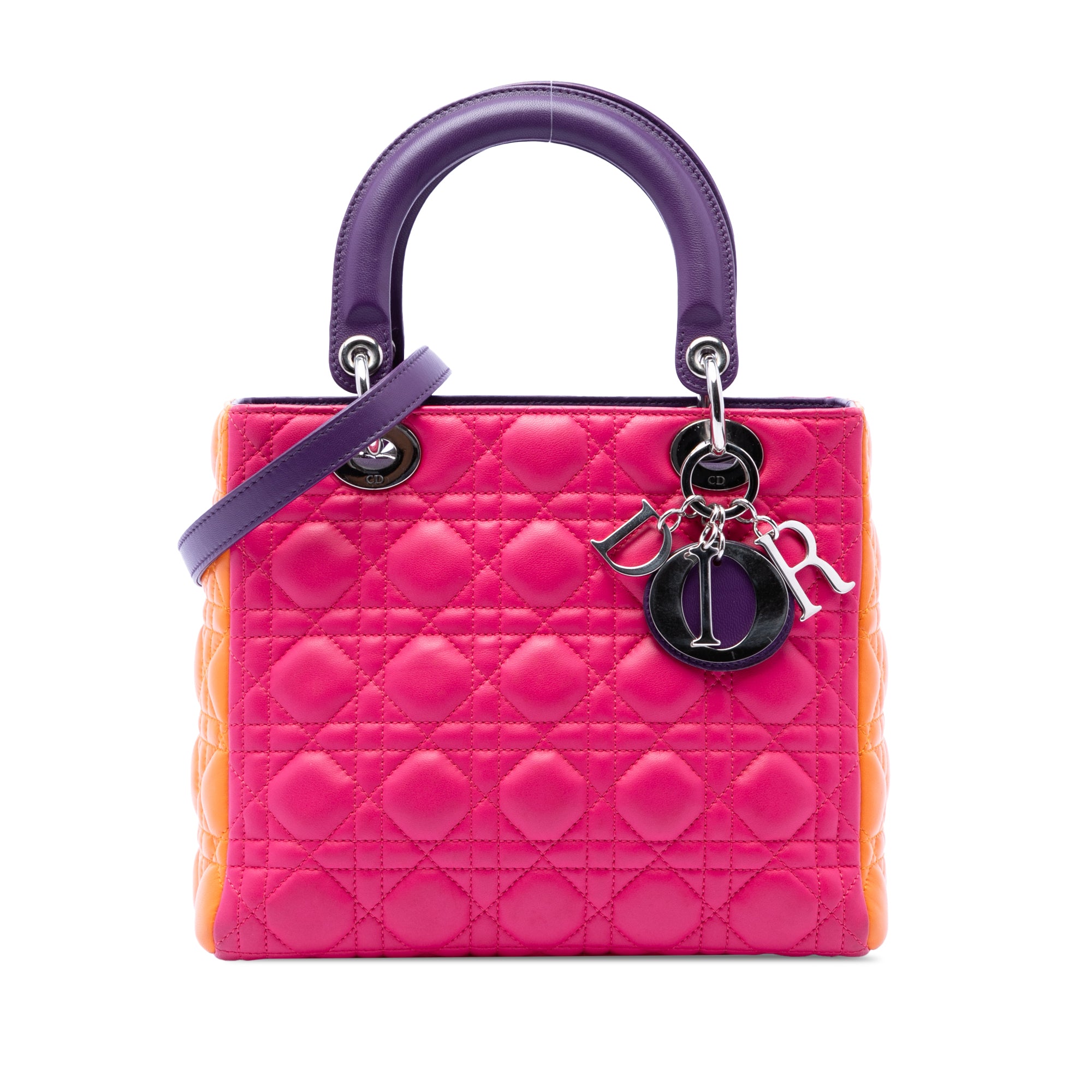 Medium Tricolor Lambskin Cannage Lady Dior - Image 1
