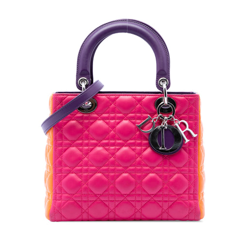 Medium Tricolor Lambskin Cannage Lady Dior - Image 1