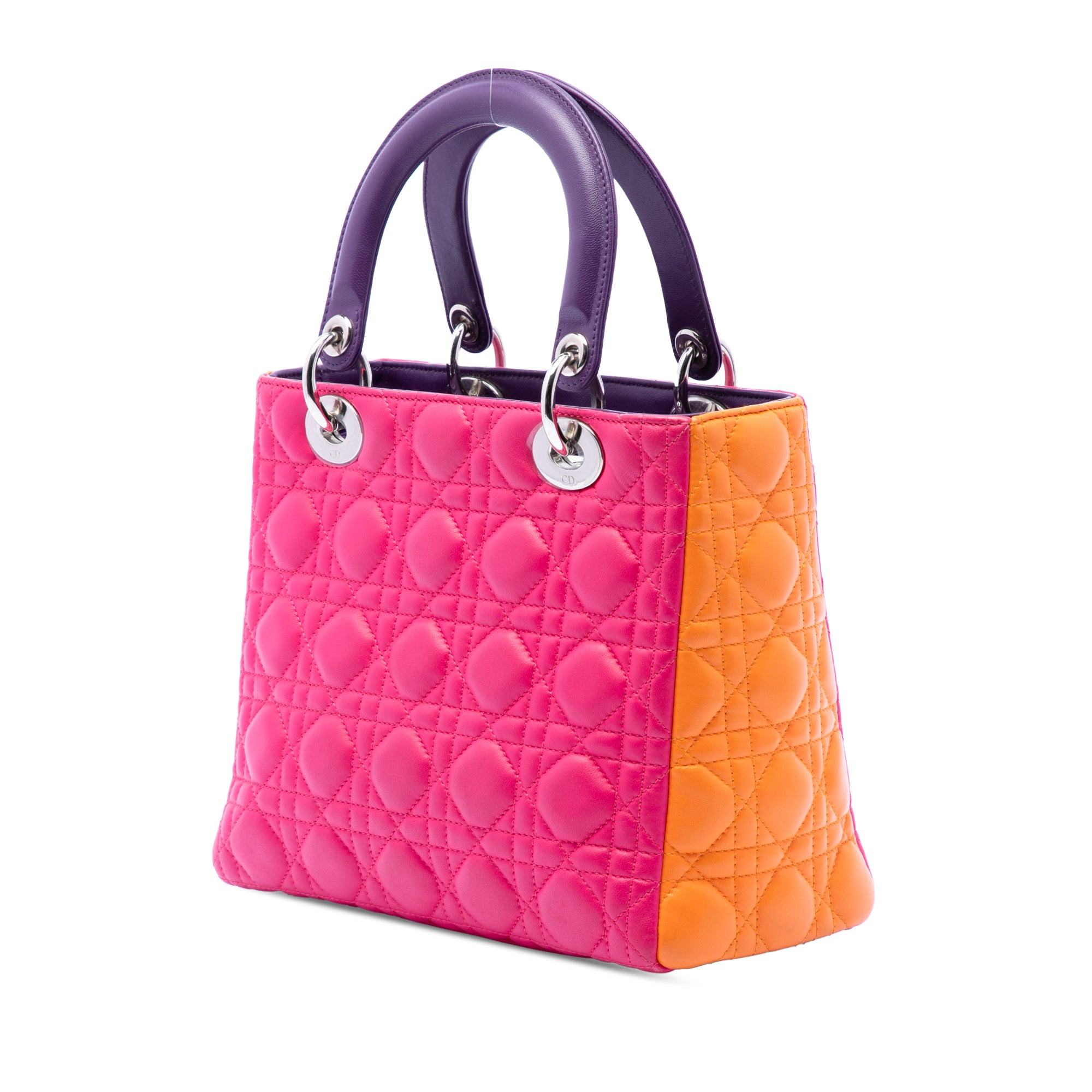 Medium Tricolor Lambskin Cannage Lady Dior - Image 2