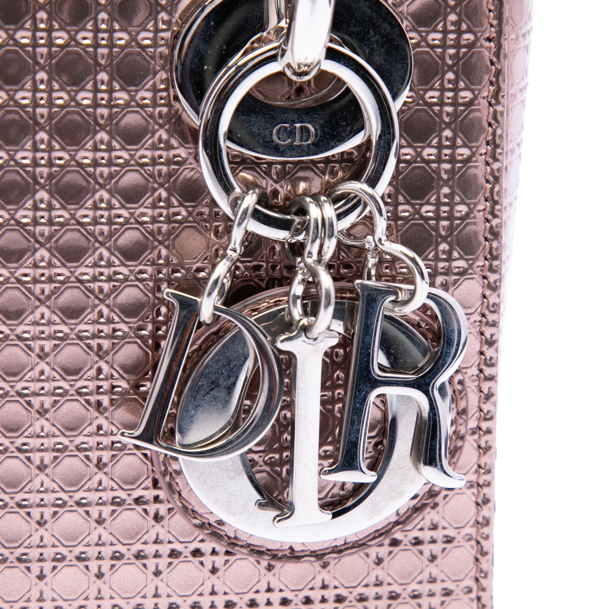 Mini Metallic Patent Microcannage Lady Dior - Image 5