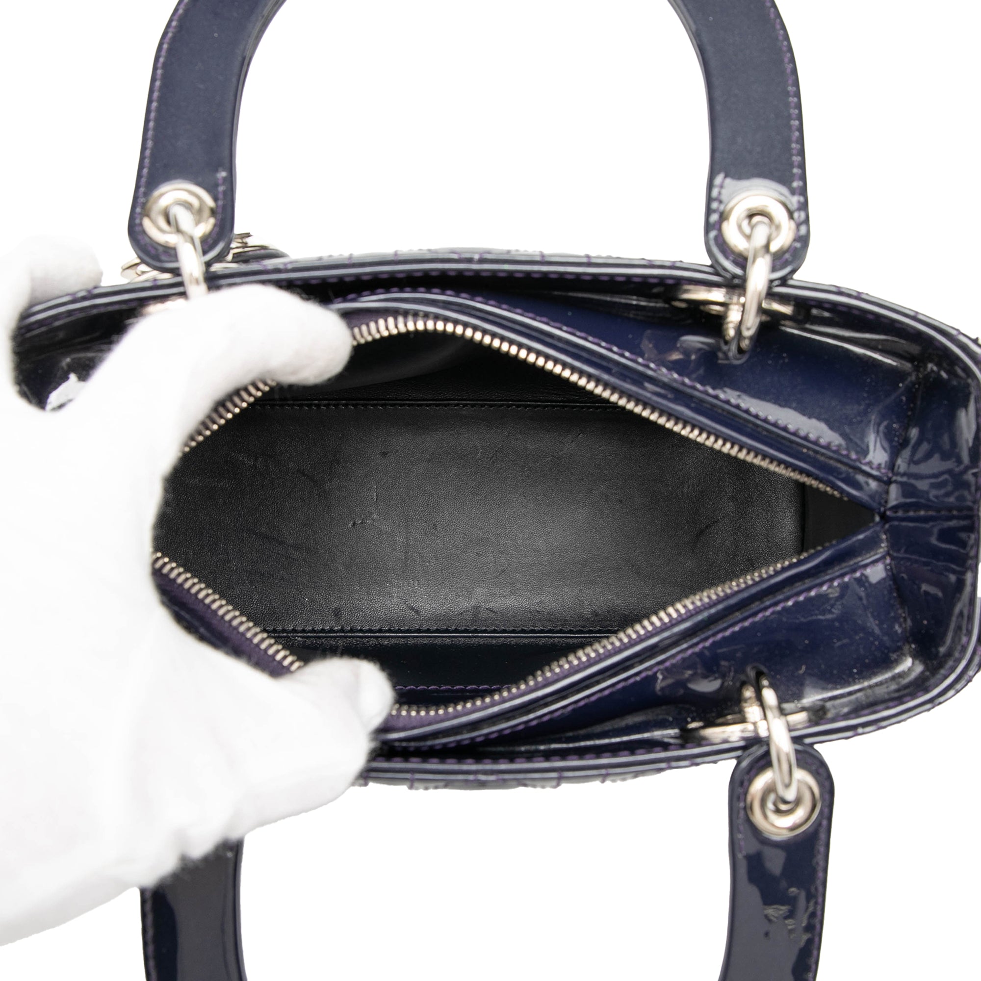 Medium Patent Cannage Lady Dior - Image 4