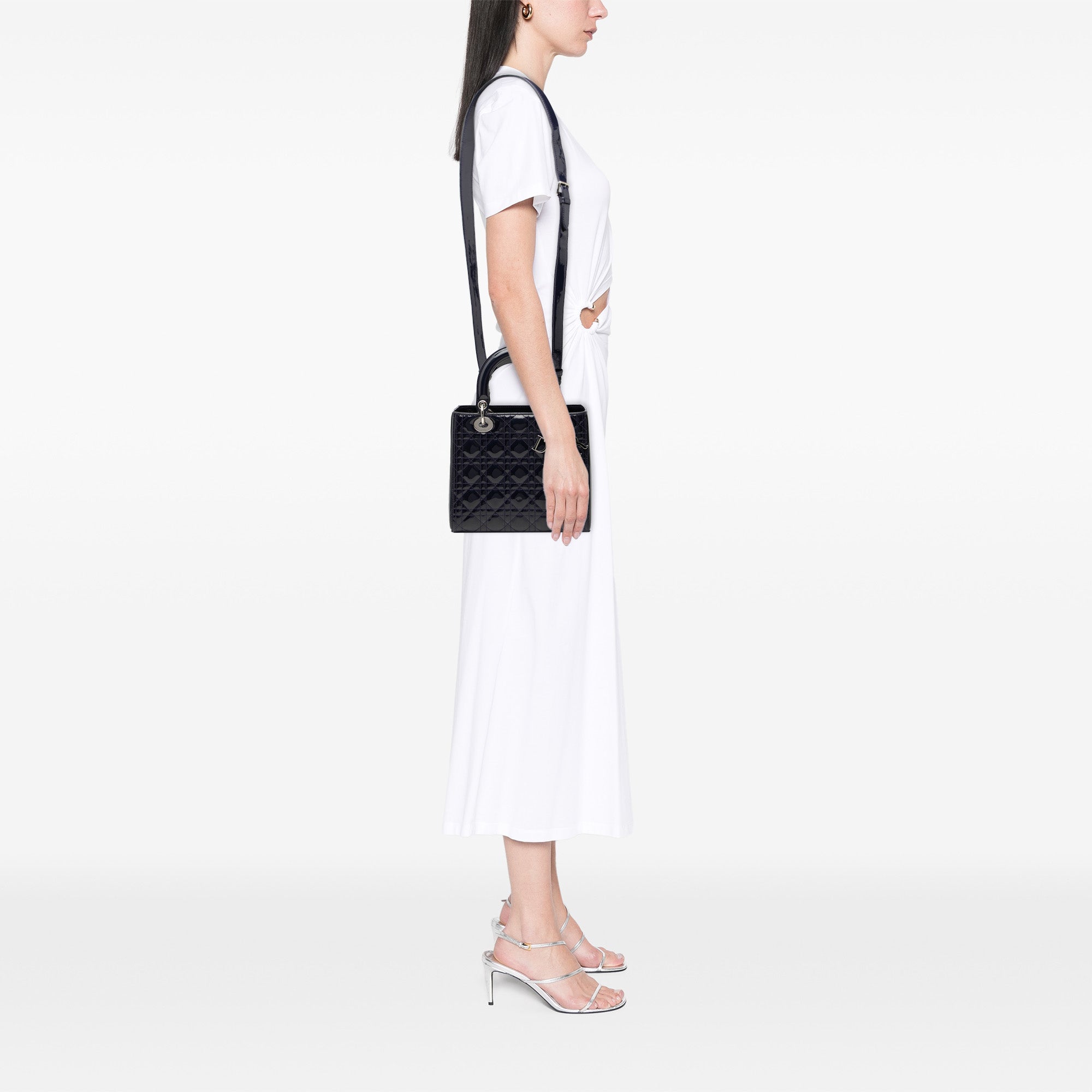 Medium Patent Cannage Lady Dior - Image 7