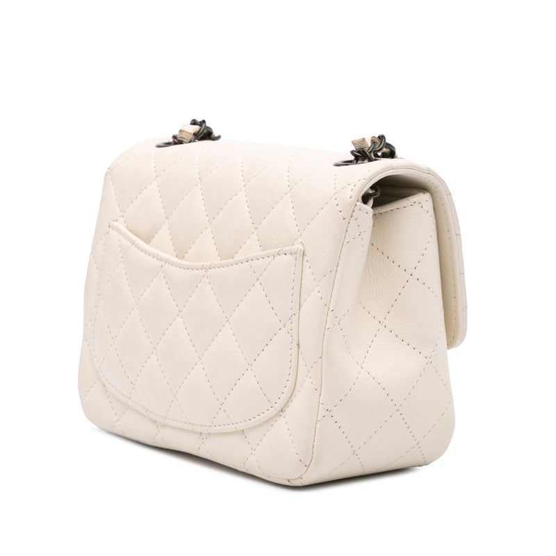 Mini Square Classic Crumpled Calfskin Single Flap - Image 2