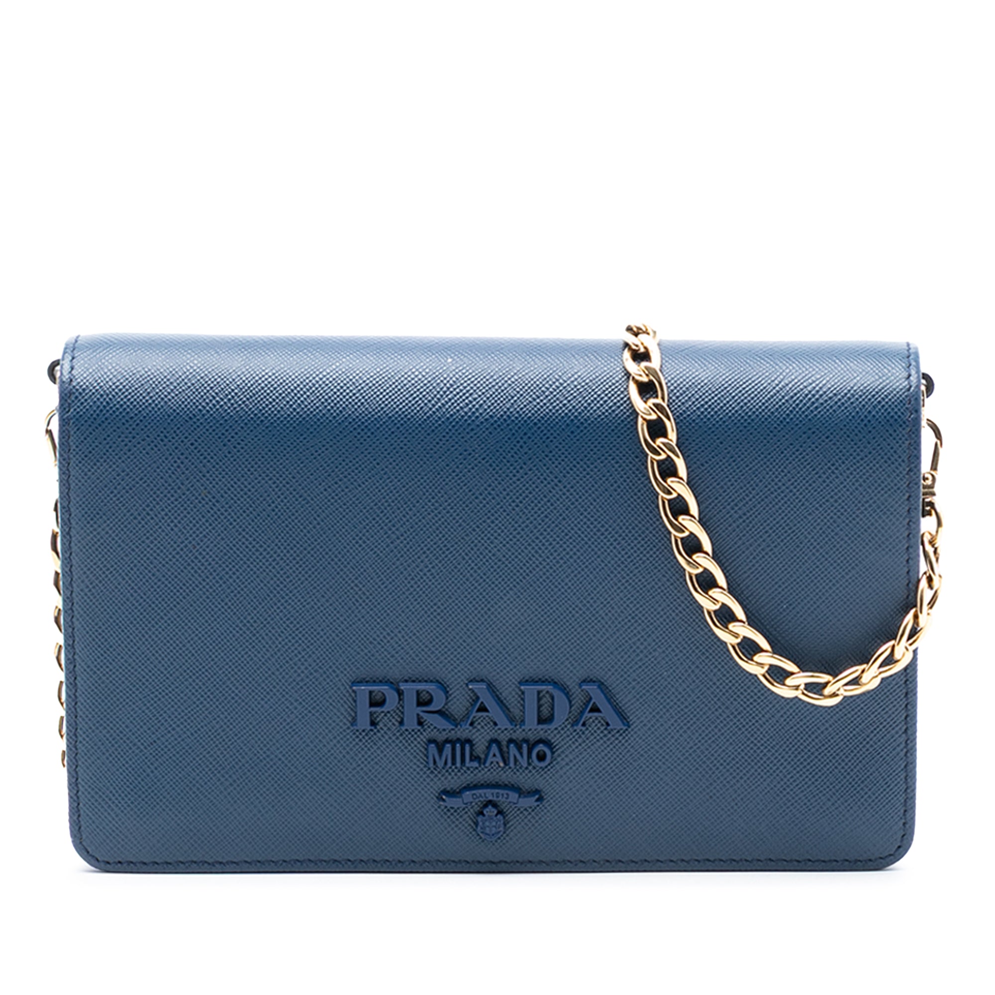 Saffiano Lux Monochrome Wallet on Chain - Image 1