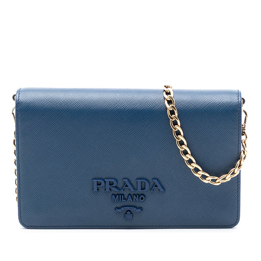 Saffiano Lux Monochrome Wallet on Chain - Image 1