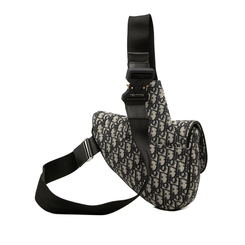Oblique Canvas Saddle Crossbody - Image 2