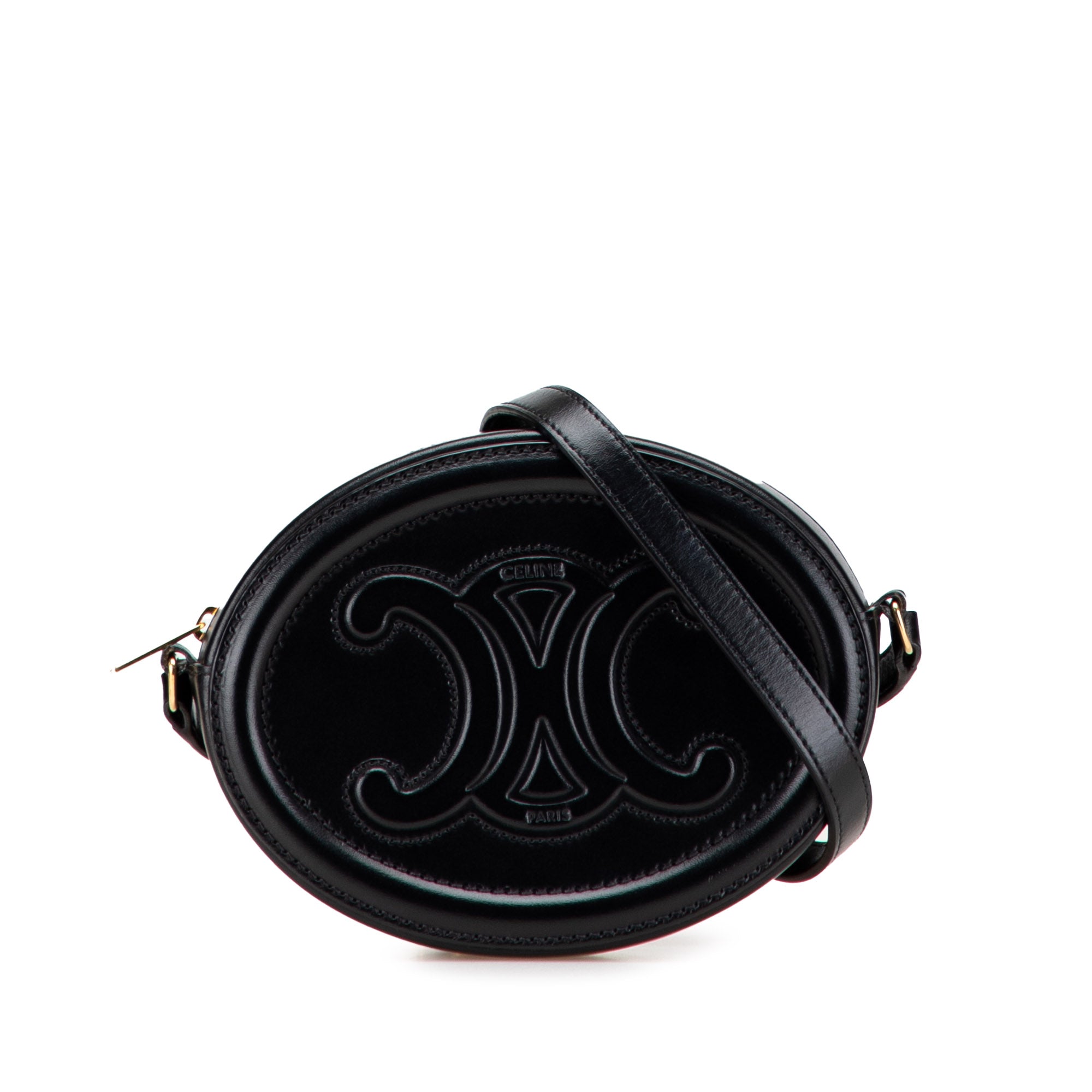 Small Calfskin Cuir Triomphe Oval Crossbody - Image 1
